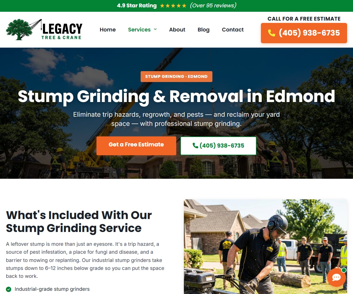 Stump Grinding SEO page