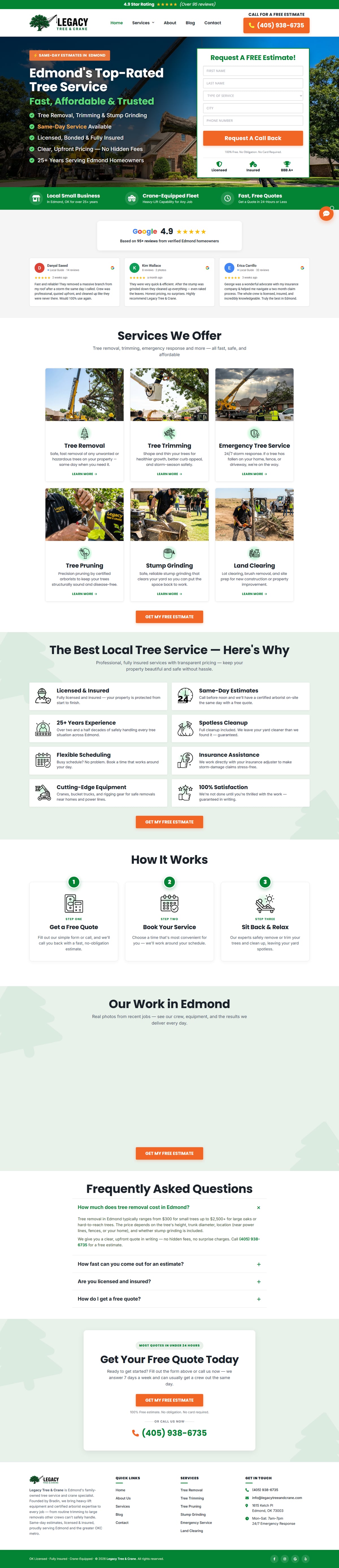Modern tree service website