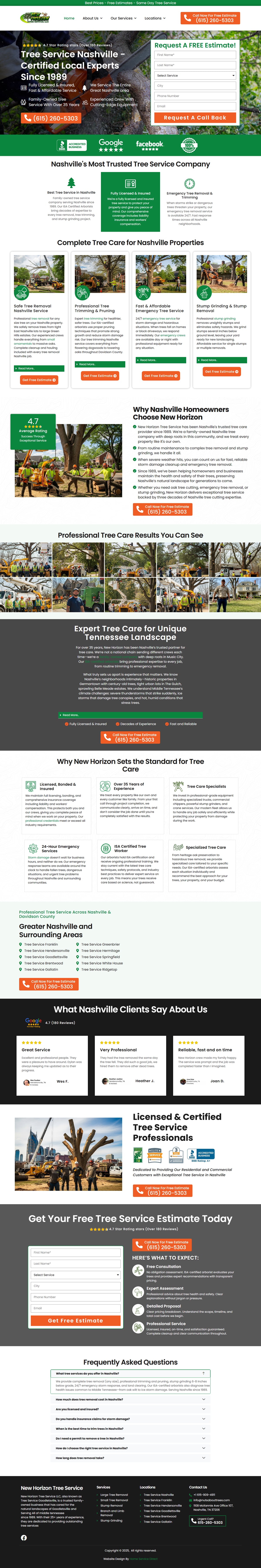 Clean tree service website