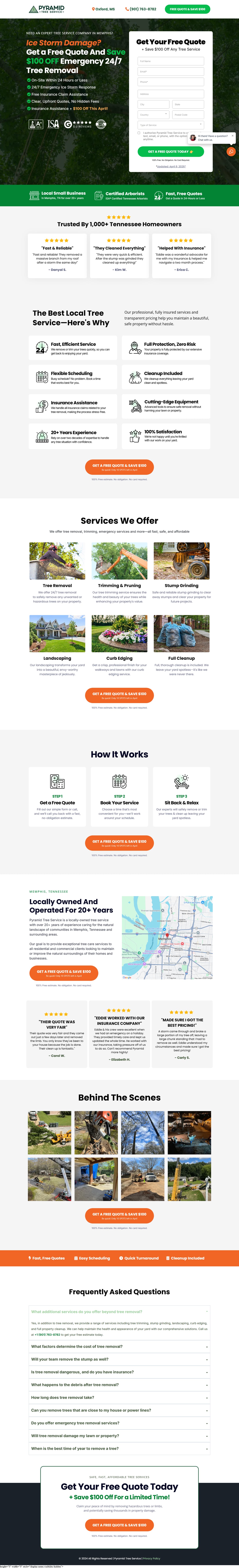 Premium tree service website